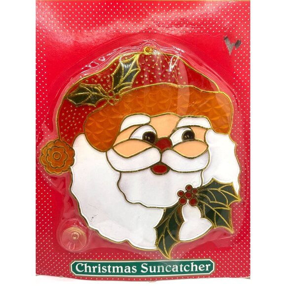 Trim A Home Christmas Santa Claus Suncatcher Holiday Window Decoration Red & Whi - Picture 1 of 5